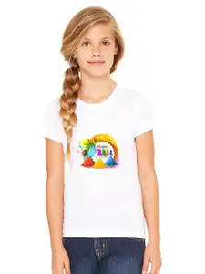 SHUBHAM DESIGNER GALLERY Girls Regular Fit Graphic Printed Round Neck T-shirt