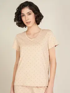 Dreamz by Pantaloons Women Printed Pure Cotton Lounge T-Shirt