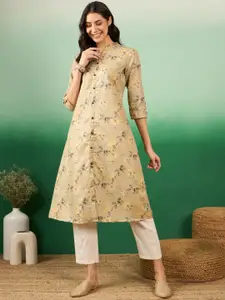 Sangria Floral Printed A-Line Kurta
