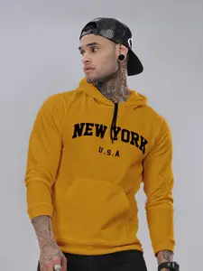 FABRIPPLE Men Printed Hooded Pullover Sweatshirt