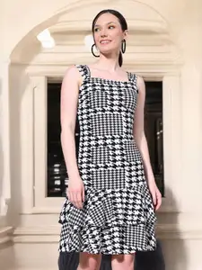 IUGA Women Checked Drop-Waist Dress