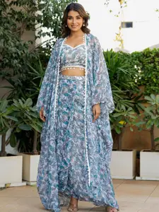 HOUSE OF JAMOTI Printed Ready to Wear Lehenga & Blouse with Shrug