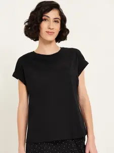 Dreamz by Pantaloons Women Pure Cotton Round Neck Lounge T-Shirt