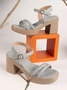 The Roadster Lifestyle Co Women Round Toe Backstrap Block Heels