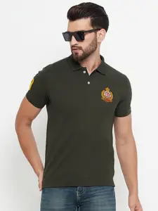 RELANE Men Solid Polo Collar Cotton T-shirt