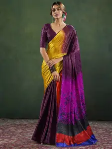 Satrani Beads and Stones Pure Crepe Saree