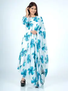 Raiyani Fashion Women Floral Printed Fit & Flare Maxi Ethnic Dress With Dupatta