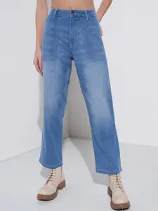 SF JEANS by Pantaloons Women Straight Fit High-Rise  Heavy Fade Jeans