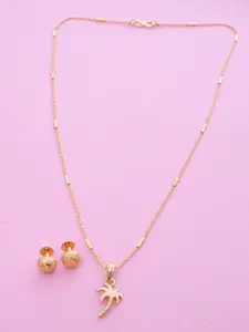 Ramdev Art Fashion Jwellery Gold Plated Tree Design Pendant Jewellery Set