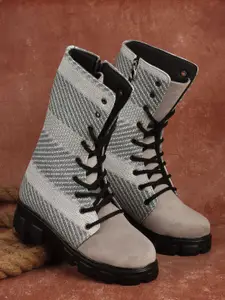 Denill Women Textured Chunky Boots