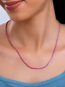 GIVA 925 Silver Silver-Plated Zircons Minimal Necklace