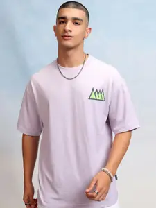 HIGHLANDER Men Graphic Printed Round Neck Oversized T-shirt
