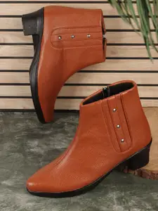 Denill Women Suede Mid-Top Block Heel Chelsea Boots