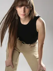 Vero Moda Women Ribbed Ribbed Round Neck Top