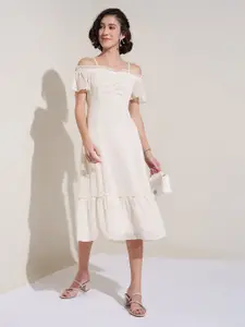 Honey by Pantaloons Women Shoulder Straps A-Line Tiered Midi Dress