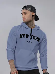 FABRIPPLE Men Printed Hooded Pullover Sweatshirt