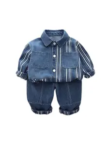 StyleCast x Revolte Boys Printed Pure Cotton Shirt With Trousers