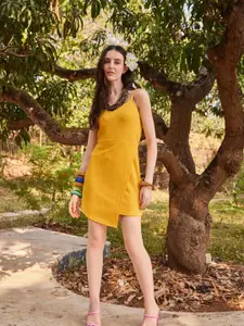 PURVAJA Women Shoulder strap Asymmetric Mini A-Line Dress