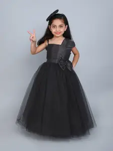 Pink Chick Girl One Shoulder Maxi Dress with Bow