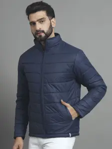 RENUOVO Men Mock Collar Solid Casual Padded Jacket