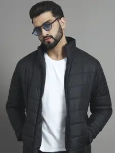 RENUOVO Men Mock Collar Solid Padded Jacket