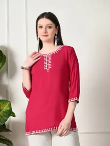 KALINI Women Ethnic Motifs Yoke Design Thread Work Kurti