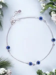 Taraash 925 Sterling Silver Evil Eye Charm Anklet