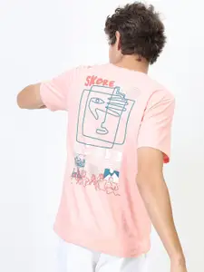 HIGHLANDER Men Graphic Printed Round Neck Cotton Slim Fit T-shirt