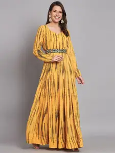 Raiyani Fashion women Printed Long Sleeve Maxi Ethnic Dress