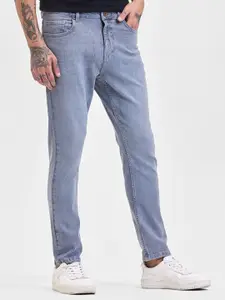 Snitch Men Blue Solid Slim Mid Rise Jeans