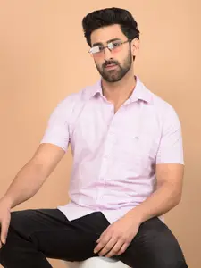 Crimsoune Club Men Classic Slim Fit Tartan Checked Casual Shirt