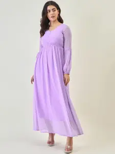 aayu Women Self Design Fit & Flare Maxi Dress