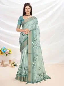 KALINI Floral Printed Zari Saree