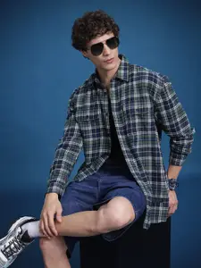 The Roadster Lifestyle Co. Relaxed Tartan Checked Pure Cotton Casual Shirt