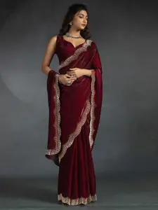 Saree mall Beads and Stones Satin Sarees