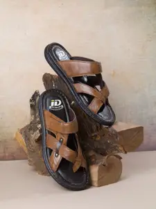 ID Men Leather Slip-On Comfort Sandals