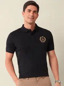 U.S. Polo Assn. Men Brand Logo Printed Polo Collar Cotton Slim Fit T-shirt