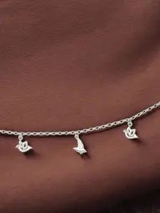 Taraash 925 Sterling Silver Bird Charm Anklet