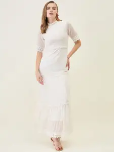 aayu Women Ruffled Georgette Maxi Dress