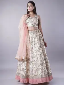 Utsav Fashion Embroidered Sequinned Ready To Wear Lehenga & Choli With Dupatta