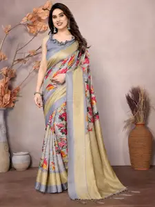 KALINI Floral Printed Zari Saree