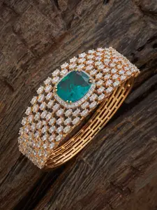 Kushal's Fashion Jewellery Pink Rhodium Gold-Plated Zircon Embellished Bridal Kada Bangle