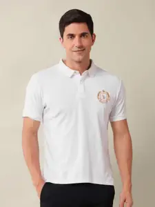 U.S. Polo Assn. Men Brand Logo Printed Polo Collar Cotton Slim Fit T-shirt