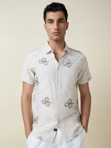 Thomas Scott Men Embroidered Regular Fit Casual Shirt