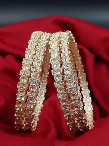 Anouk Set Of 4 Gold-Plated Kundan-Studded Wedding Chuda Bangles