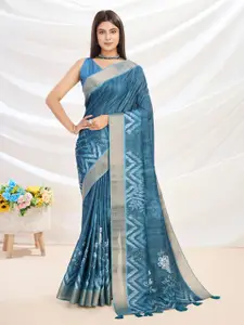 KALINI Floral Printed Zari Saree