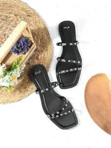 Styli Women Embellished Open Toe Flats