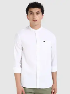 Tommy Hilfiger Men Band Collar Solid Cotton Casual Shirt