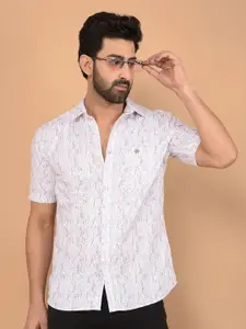 Crimsoune Club Men Classic Slim Fit Abstract Printed Pure Cotton Casual Shirt