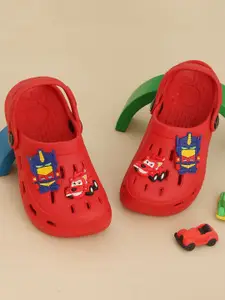 Yellow Bee Boys Vibrant Racing Car Printed Clogs